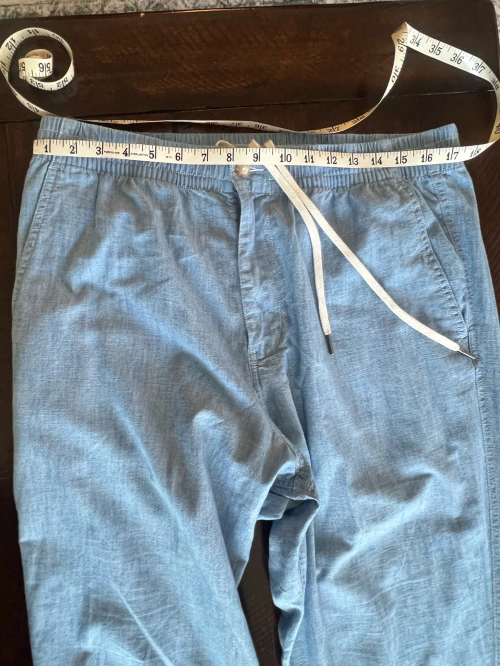 Polo Ralph Lauren Chambray Drawstring Pants Men XL Blue Cotton